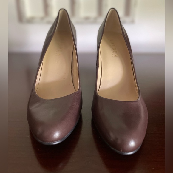 Lauren Ralph Lauren Zabrina Leather Pumps 3.5" Heels Chocolate Brown Size 6.5 B - Picture 5 of 11